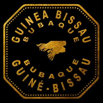 Guinea Bissau Bubaque Seal Map Design Stock Illustration