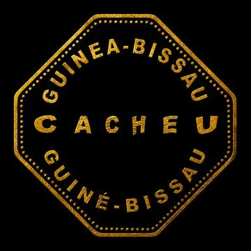 Guinea Bissau Cacheu Seal Map Design Stock Illustration