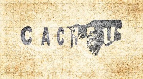 Guinea Bissau Cacheu Typography Map Stock Illustration