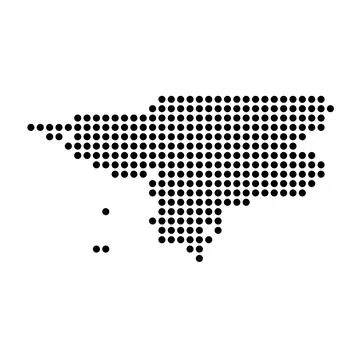 Guinea-Bissau dotted vector map Stock Illustration