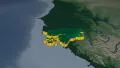 Guinea-Bissau extruded. Bumps shaded. 4k or 4k+ Resolution