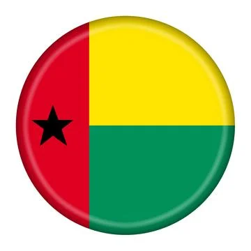 Guinea-Bissau flag button 3d illustration with clipping path Stock Illustration