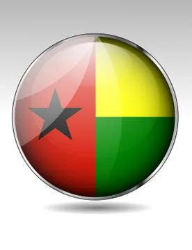 Guinea bissau flag button Stock Illustration