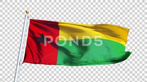 Guinea Bissau flag, close up, isolated with alpha channel Stock Photos