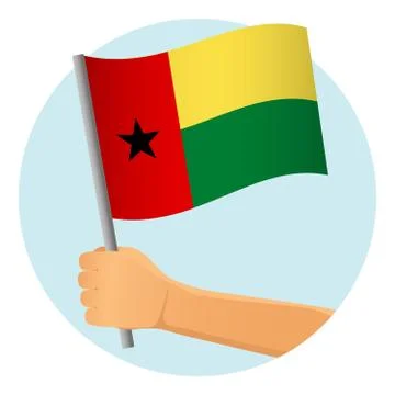 Guinea-Bissau flag in hand Stock Illustration