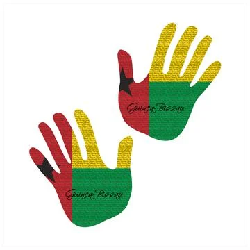 Guinea-bissau flag hand vector Stock Illustration