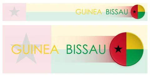 Guinea Bissau flag horizontal web banner in modern Illustrazione stock