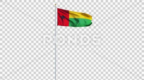 Guinea Bissau flag, long shot, isolated with alpha channel Stock Photos