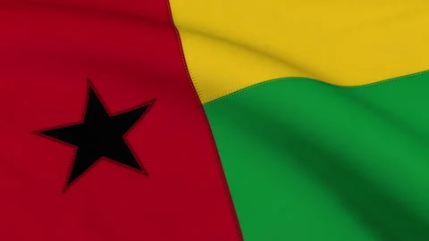 Guinea-Bissau Flag Loop Stock Footage 241210625