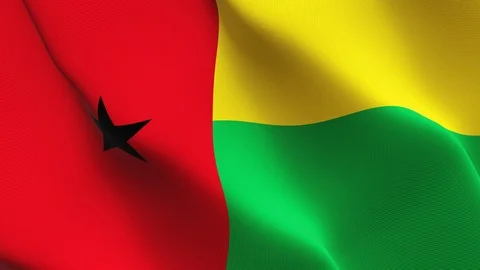 Guinea Bissau flag loop waving on wind. Stock Footage 119211862