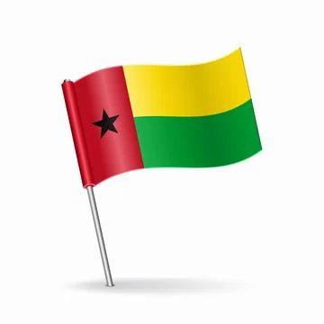 Guinea-Bissau flag map pointer layout. Vector illustration. Stock Illustration