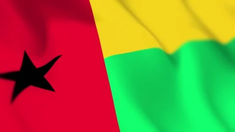Guinea Bissau Flag Seamless Loop 4k 60fps on Sky Background Stock Footage 340342295