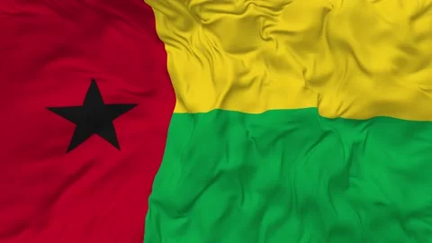 Guinea Bissau Flag Seamless Looping Background Waving Slow Motion Stock Footage 234313230