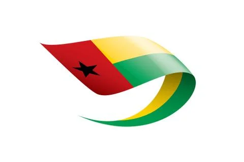 Guinea Bissau flag, vector illustration on a white background Stock Illustration