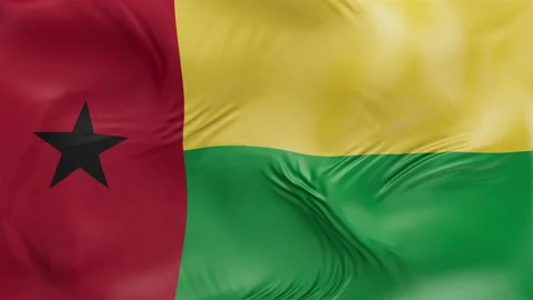 Guinea Bissau flag waving Seamless silk flag 3d animation slow motion Looping Stock Footage 337950366
