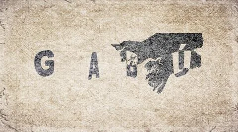 Guinea Bissau Gabu Typography Map Stock Illustration
