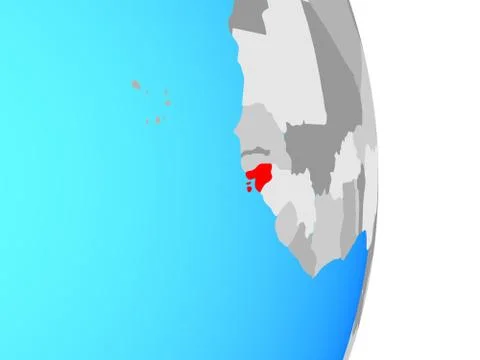 Guinea-Bissau on globe Stock Illustration