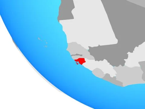 Guinea-Bissau on globe Illustrazione stock