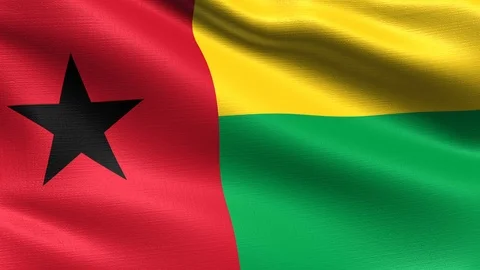 Guinea Bissau Looping Flag 4K, Seamless looping with highly detailed fabric Stock Footage 106595072