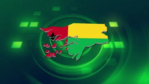 Guinea Bissau Map and Flag Background Stock Footage 344028088