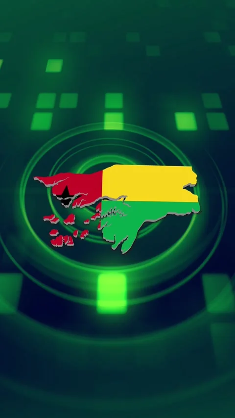 Guinea Bissau Map and Flag Background Stock-Footage 347124907