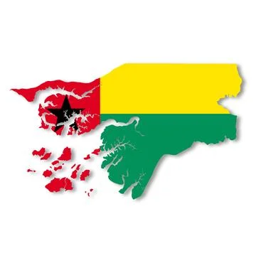 Guinea-Bissau map with clipping path to remove shadow 3d illustration Stock Illustration