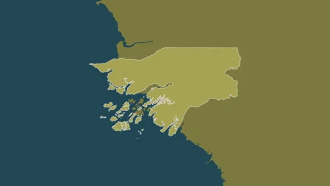 Guinea-Bissau map - extract. Border. Pattern. Stock Footage 273594526