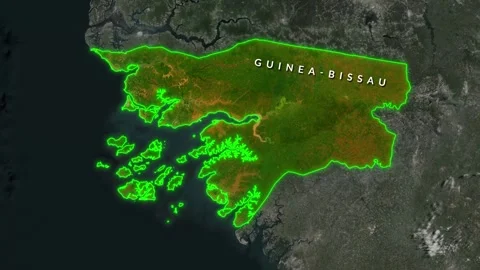 Guinea-Bissau Map Highlighted on Satellite Earth View Animation Stock Footage 341191039