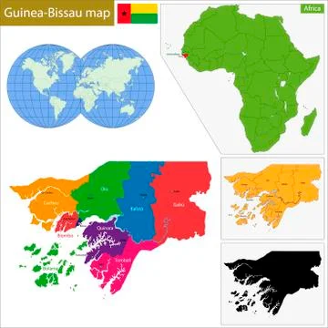 Guinea-Bissau map Stock Illustration