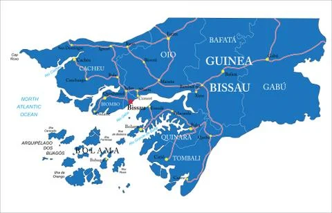Guinea Bissau map Stock Illustration
