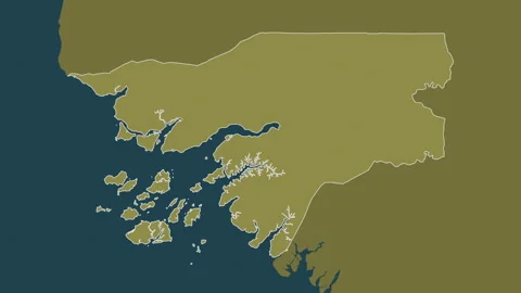 Guinea-Bissau map - solid. Border. Pattern. Labels Stock Footage 320825122