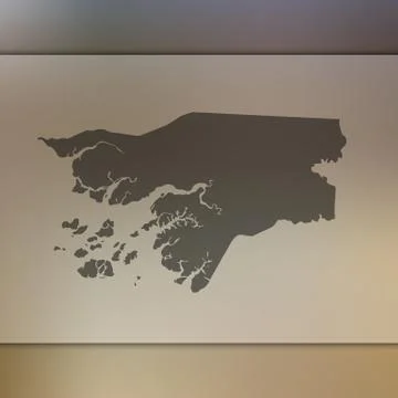 Guinea Bissau map. Vector silhouette of Guinea Bissau. Blurred background Stock Illustration