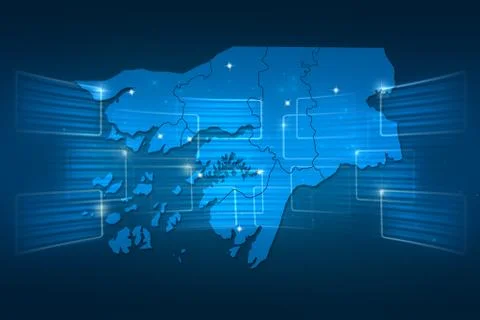 Guinea-bissau map world map news communication blue Illustrazione stock