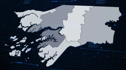 Guinea-Bissau network map Stock Footage 87977733