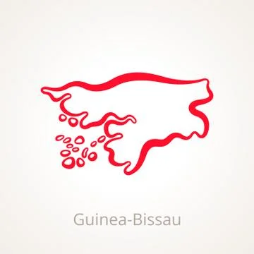 Guinea-Bissau - Outline Map Stock Illustration