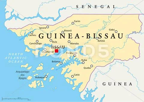 Guinea-Bissau Political Map Stock Illustration
