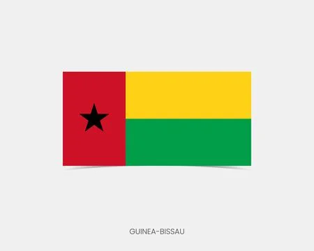 Guinea-Bissau Rectangle flag icon with shadow. Stock Illustration