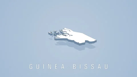 Guinea bissau rotating 3d map animation on blue background Stock Footage 317696842