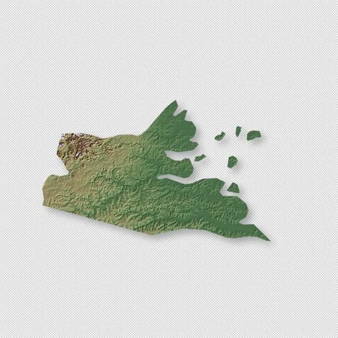 Guinea-Bissau Rotating 3D Relief Map Seamless Loop, Alpha Channel 4K 스톡 동영상 340715934