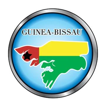 Guinea Bissau Round Button Stock Illustration