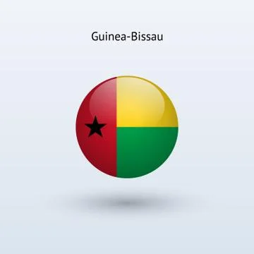 Guinea-Bissau round flag. Vector illustration Illustration