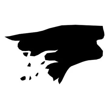 Guinea-Bissau - solid black silhouette map of country area. Simple flat vector 스톡 일러스트