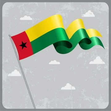 Guinea-Bissau wavy flag. Vector illustration Stock Illustration