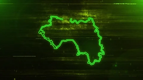 Guinea Digital Futuristic Glitch Map Stock Footage 333604423