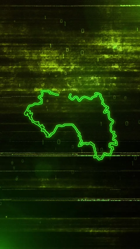 Guinea Digital Futuristic Glitch Map Vídeo Stock 334593087