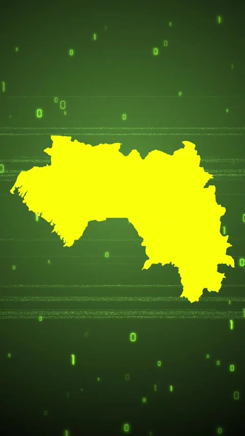 Guinea Digital Map Intro Stock Footage 258835918
