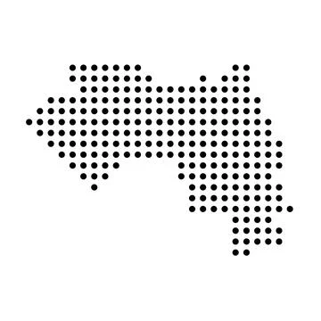 Guinea dotted vector map Stock Illustration