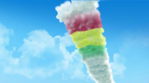 Guinea Flag 3D Render Animation Created with Colored Smoke Trails by Aircraf Stock Footage 332307156