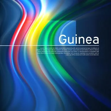 Guinea flag background. Abstract guinea flag in the blue sky. Brochure design Stock Illustration