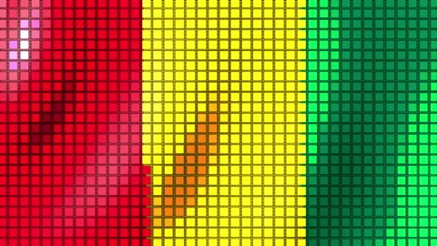 Guinea flag background made of cubes. Seamless Animation 3D Vidéo 203285932